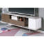 Base de console de télévision moderne moderne avec tablette ouverte et glissières à roulement à billes attachées à un tiroir