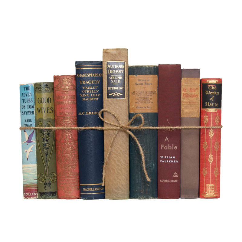 Livres décoratifs - Ensemble de livres Vintage World Classics - Sujet de livres au pied