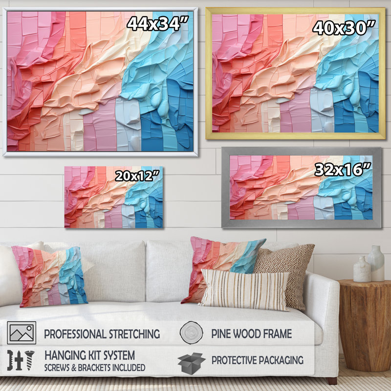 «Abstract Patchwork I» sur toile, H 24 po x l 32 po x P 1 po, Toile tendue