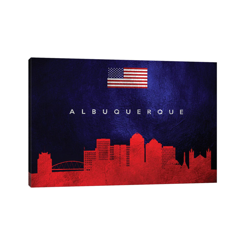 Albuquerque New Mexico Skyline by Adrian Baldovino - Wrapped Canvas Print, 20.32 cm H x 30.48 cm W