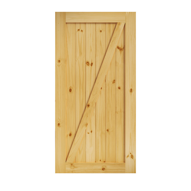 Paneled Wood Unfinished Z Shape Barn Door Without Installation Hardware Kit, 42" x 96"