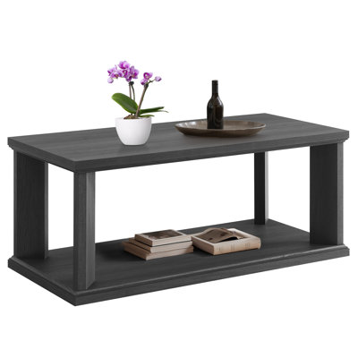 Table basse COTEL pour le salon, table basse moderne à 2 niveaux avec tablette de rangement, table basse rectangulaire pour bureau à domicile, chambre à coucher, appartement, 47,3 po x 22 po x 19,3 po