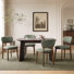 Chaises de salle à manger de style Mid-Century en boucle, hauteur d'assise 19,1 pouces, pieds en bois renforcés par des entretoises (ensemble de 4)