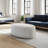 Burdett 40" Wide Oval Boucle Upholstered Ottoman-1593591410