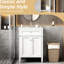 Meuble-lavabo 24 po avec lavabo, tiroir intelligent, charnières à fermeture en douceur et look élégant pour les petits meubles de 24 po, deux portes, céramique brillante basculante, salles de bain de soutien-709813471
