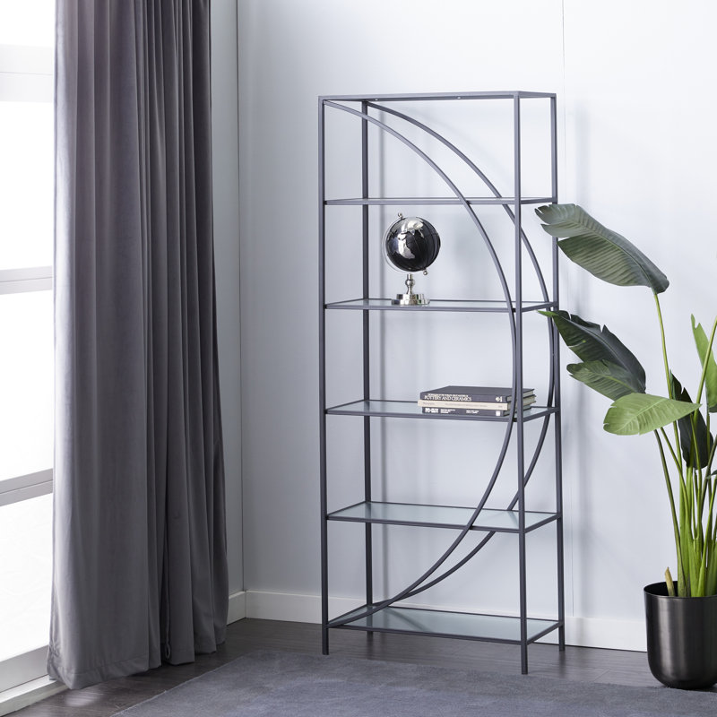 Metal 6 Shelves Storage Black Shelving Unit