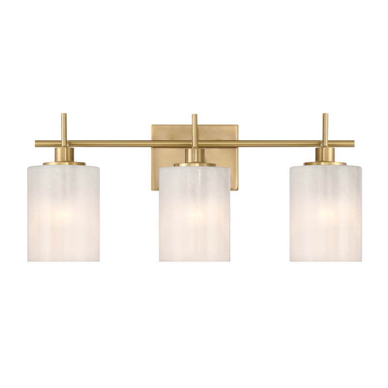 Ember 3-Light Bathroom Vanity Light in Natural Brass, Natural Brass