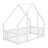 Whimsical Playhouse Floor Bed Solid Wood Frame With Enclosed Guardrails-1052505553