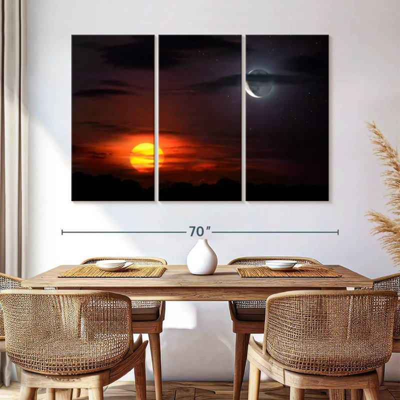 Oberle Sunset With Moon, 24" H x 38" W