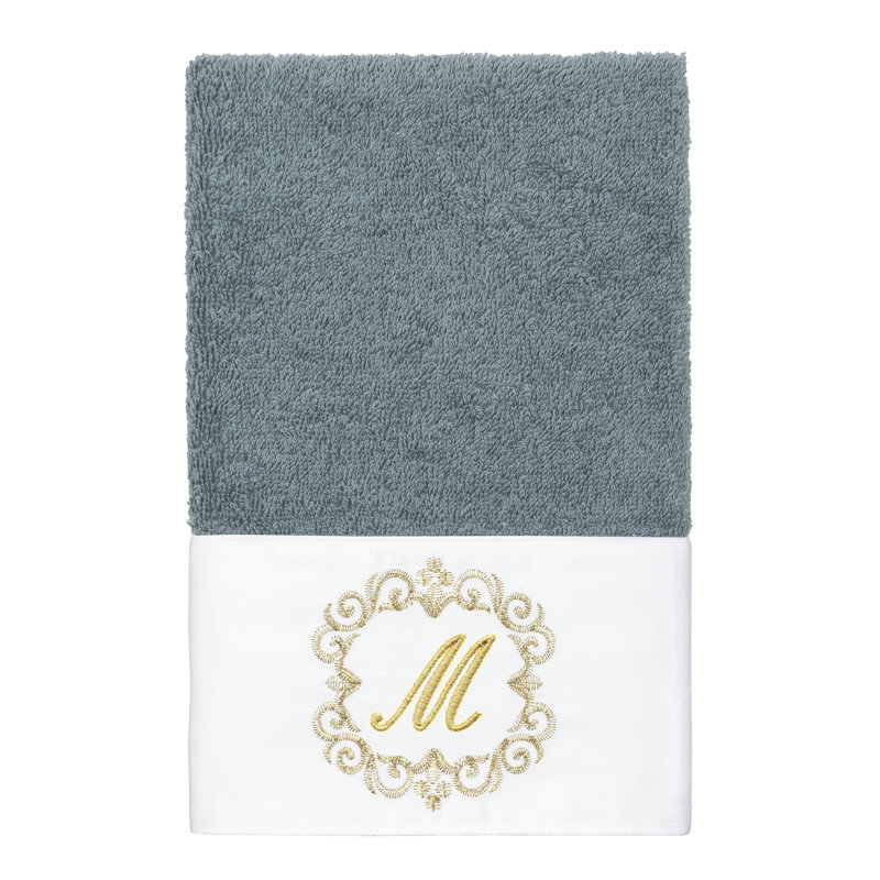 Winston Porter 100% Turkish Cotton MONICA 2PC Embellished Hand Towel Set, M
