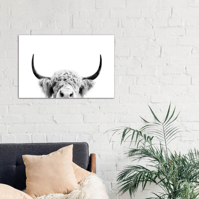 Peeking Cow - Wrapped Canvas Print, Wrapped Canvas, 101.6 cm H x 66.04 cm W x 1.91 cm D