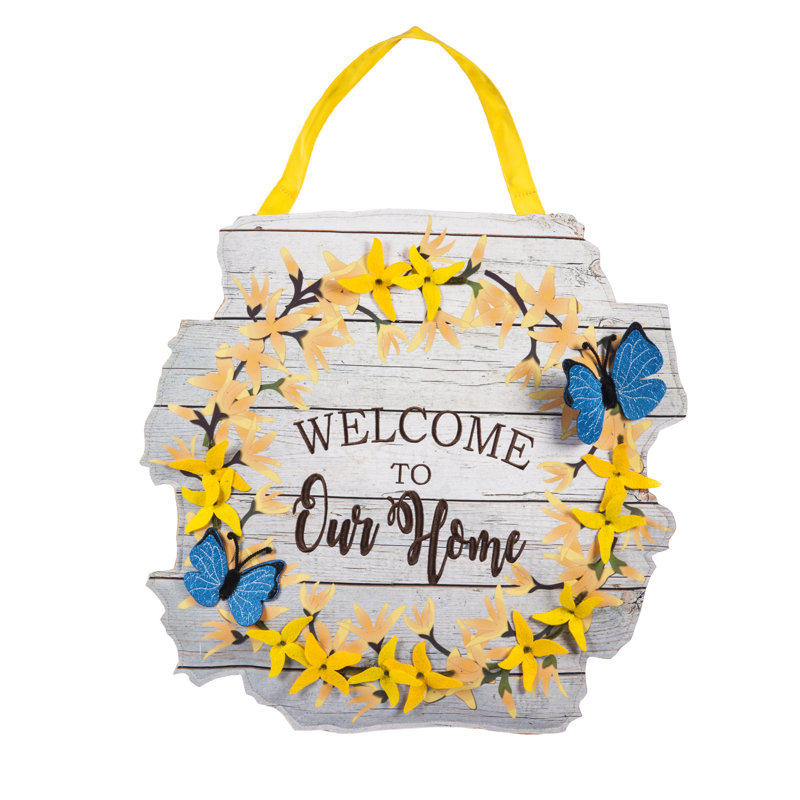 Décoration murale porte forsythia home