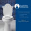 Siège de toilette rembourré avec charnières chromées (allongé, blanc)