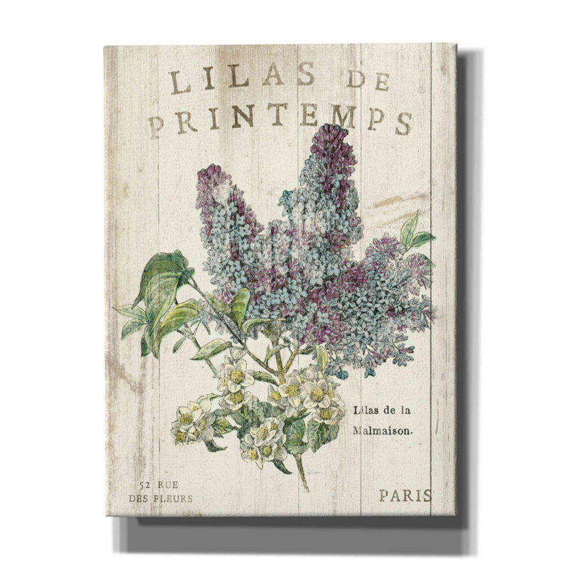 Ophelia & Co. «Lilas De Printemps» par Sue Schlabach, estampe numérique sur toile, L 12 po x H 16 po
