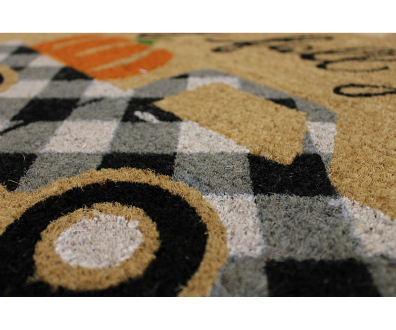 Coir Door Mat Damonie Decor Printed Welcom Mat 18x28 Non-Slip Doormat - Happy Damonie Yall