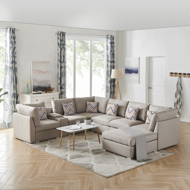 Canapé modulaire réversible en tissu Rachit Amira