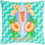 Indoor / Outdoor Abstract Blue Square Cushion
