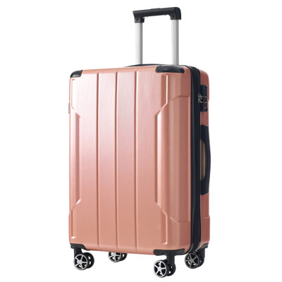Hardshell Luggage, Lightweight Durable ABS Suitcases with Double Wheels, Expandable 28-inch Checked Travel Luggage(Rose Pink)