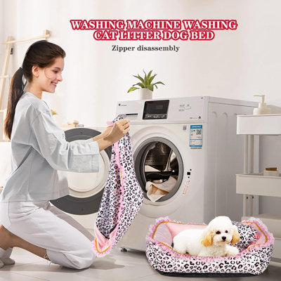 Lit pour chien pour petits chiens - Lit mignon pour chien léopard rose, chat ...
