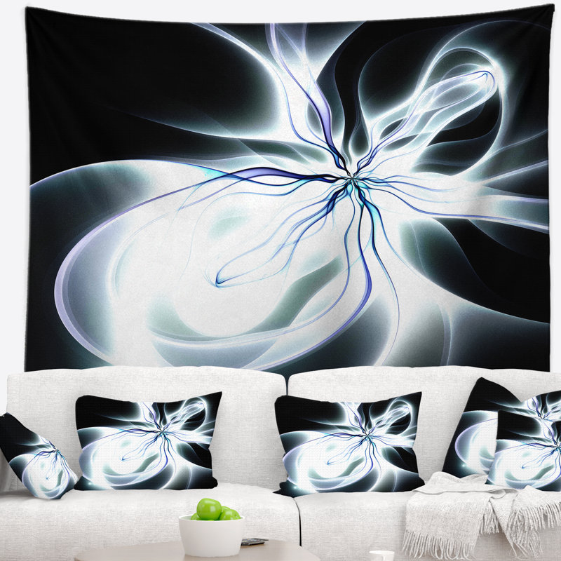 Tapisserie fleur abstraite à fleur symétrique, H 50 po x l 60 po