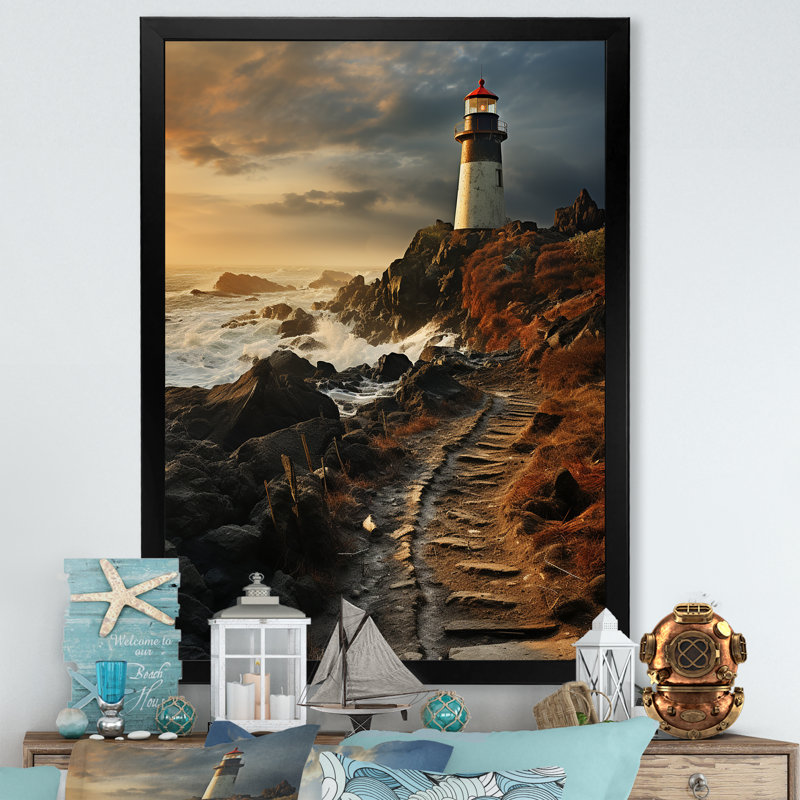 Phare Moody Scenery I, Cadre simple noir, H 32 po x l 16 po x P 1 po