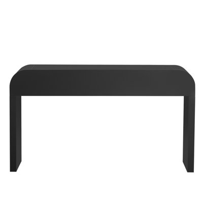 Console Table With Black Glossy Appearance And Drawer Interiors - A Smooth Surface Access