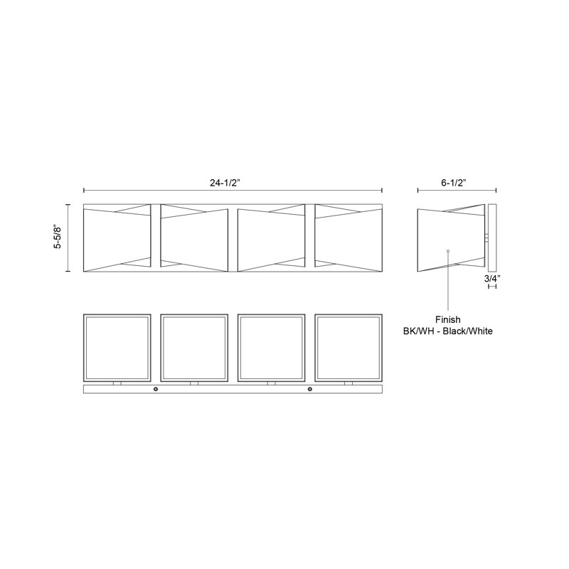 Cubix 4 - Light LED Bath Bar