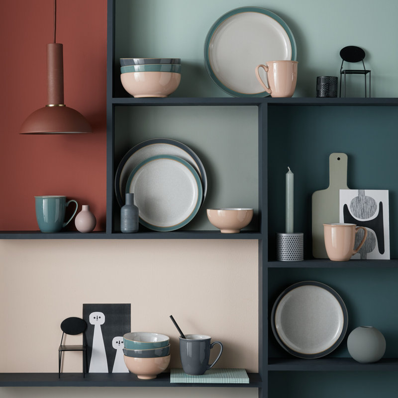 Denby Elements Dinner Plates, Fossil Grey