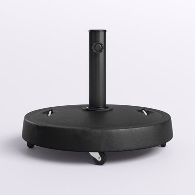 Base de parasol de patio 52Lbs en résine avec roues et poignées rétractables Jarnagin, porte-parapluie 20,75 po