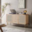 Buffet Mid-Century moderne en bois massif Burlywood