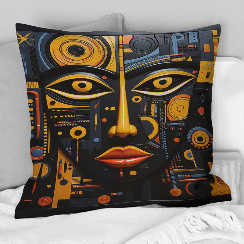Coussin décoratif imprimé africain Tribal Rhythms II
