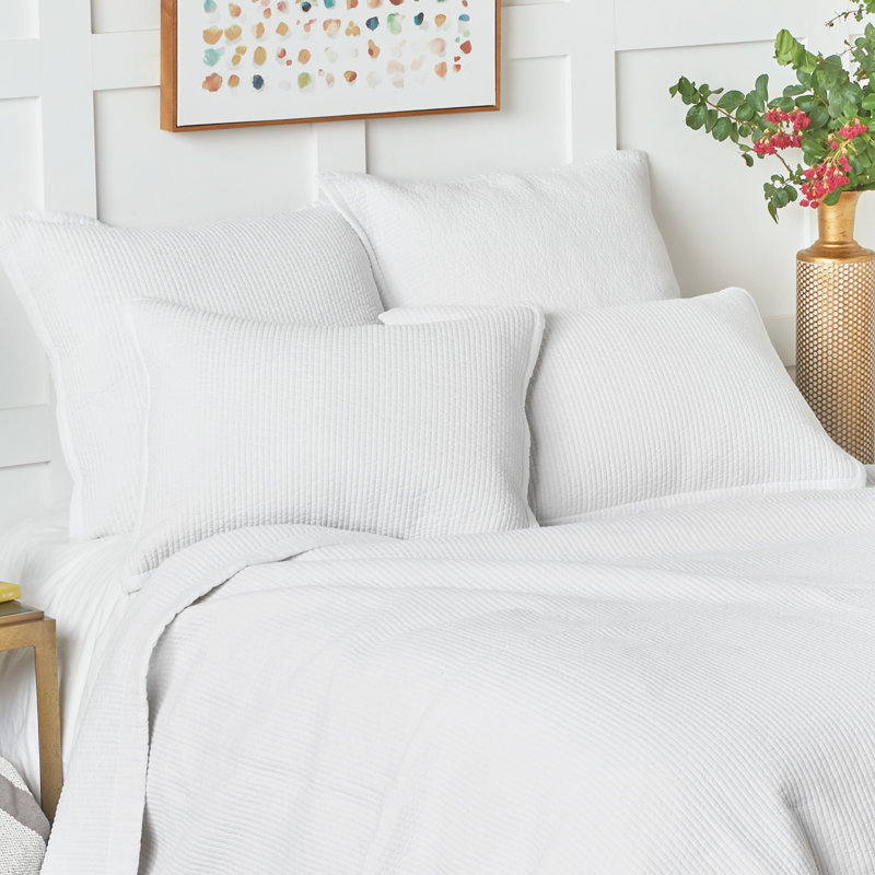 Bennett White 100% Cotton Piece Sham, Euro