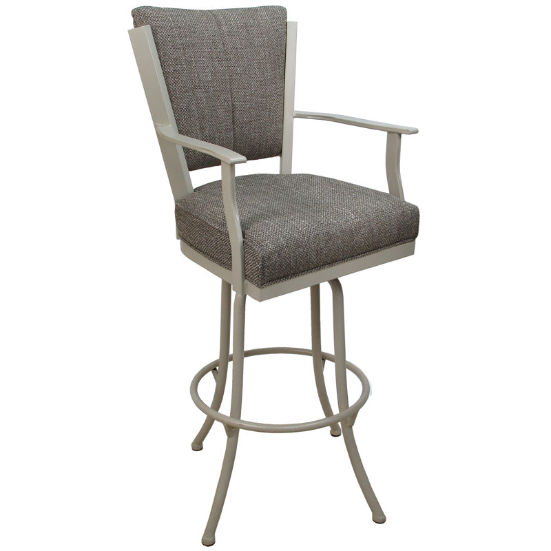 Très grand tabouret pivotant en métal Varges, Plumley cacao, Beige