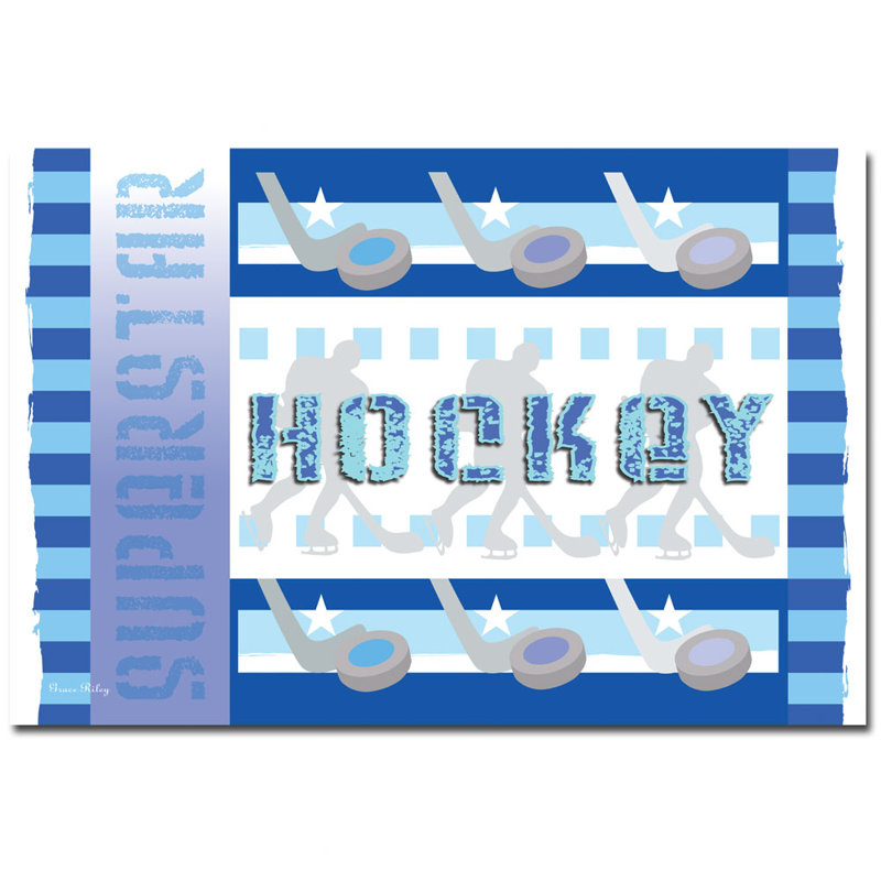 « hockey », art sur toile, H 14 po x l 19 po x P 2 po