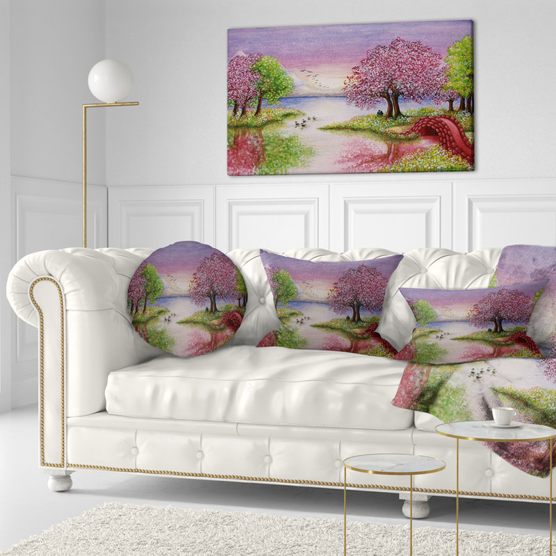 Coussin lombaire paysage romantique