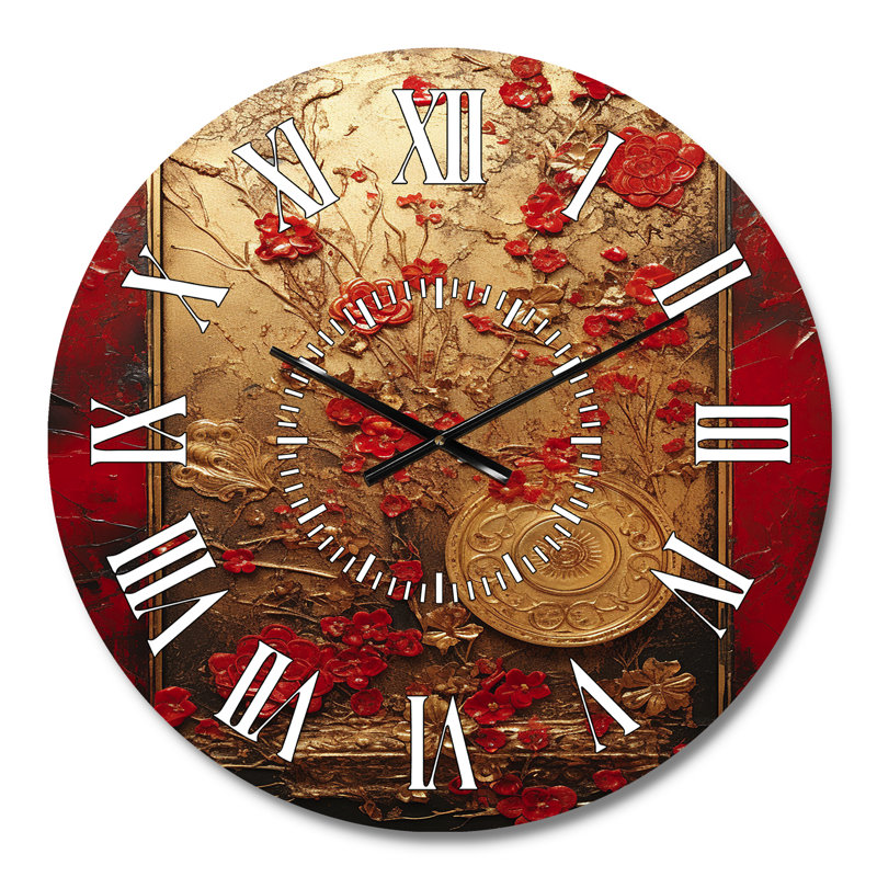 Horloge murale God and Red Floral, Médium