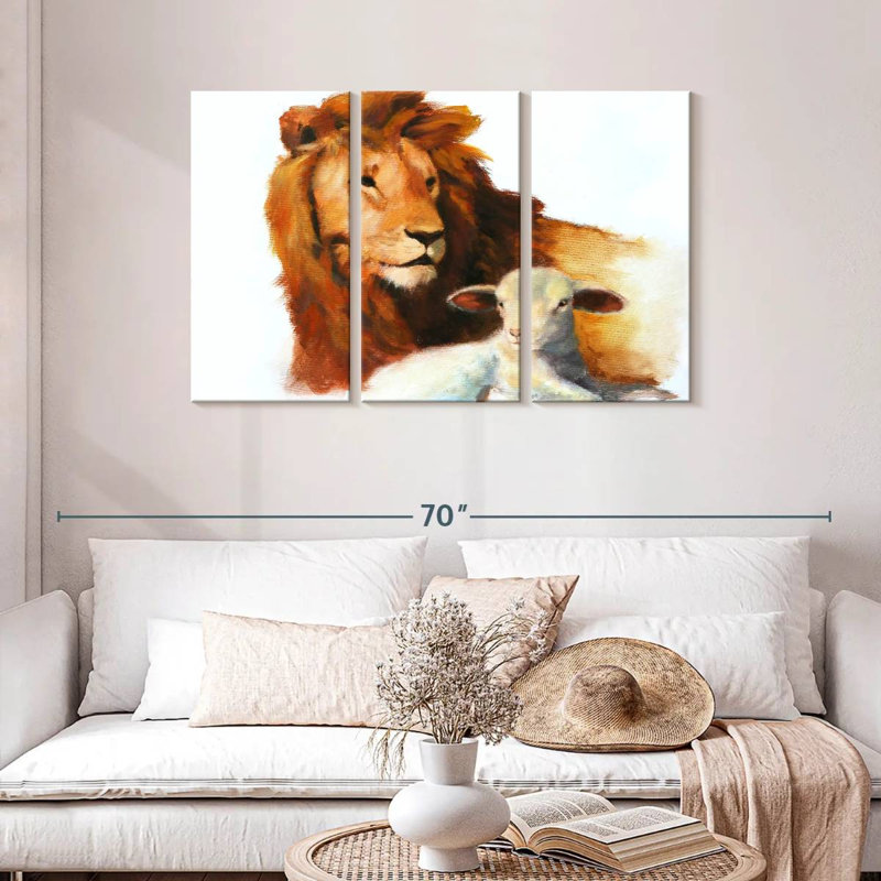 Lion And Lamb, 28" H x 45" W