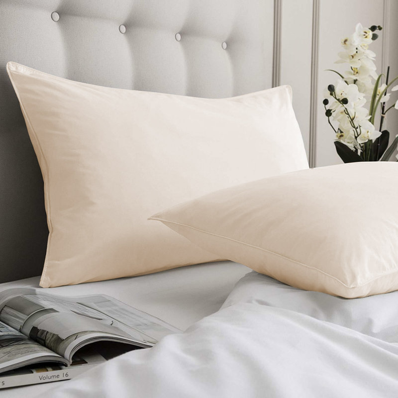 Super Soft Microfiber Housewife Pillowcase Set Of 2, Easy-Care Bedding , Beige