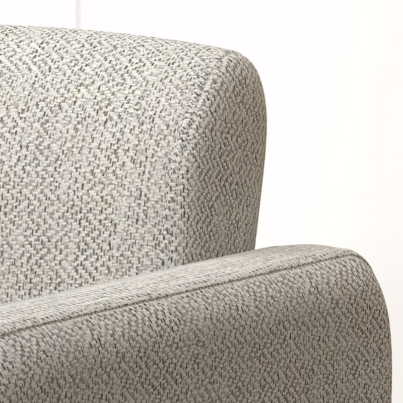 Upholstered Comfortable Chair, Light Gray Velvet