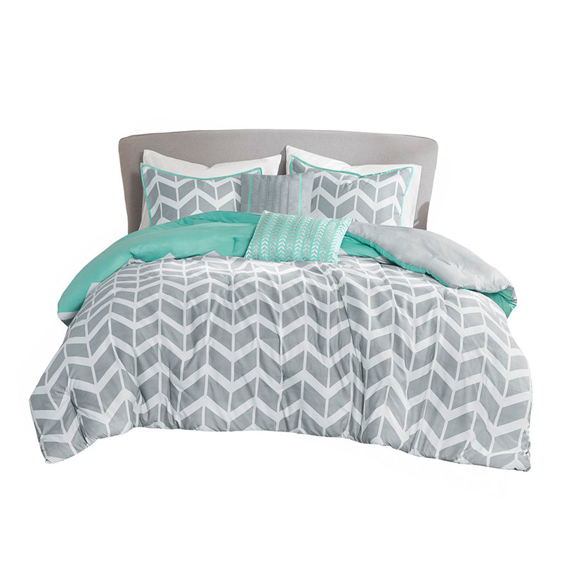 Full/Queen Comforter Set, Aqua, Full/Queen Comforter + 4 Additional Pieces