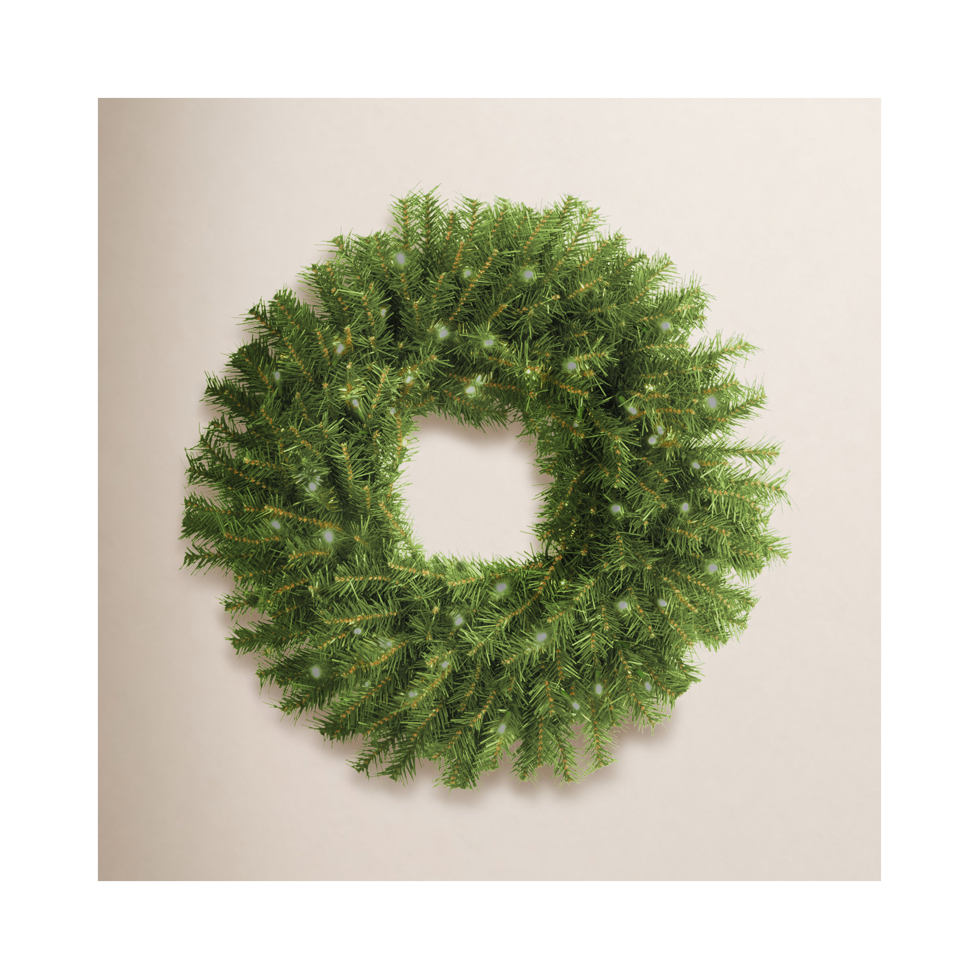 The Holiday Aisle® Norwood Fir Wreath with Twinkly LED Lights, 4.50" H x 24" W x 24" D