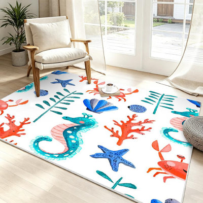 Tapis transparent corail transparent lavable à la machine