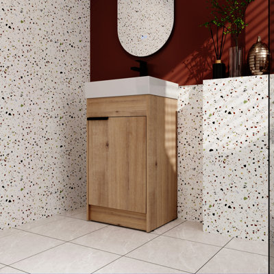 Meuble-lavabo simple 18 po avec comptoir en céramique