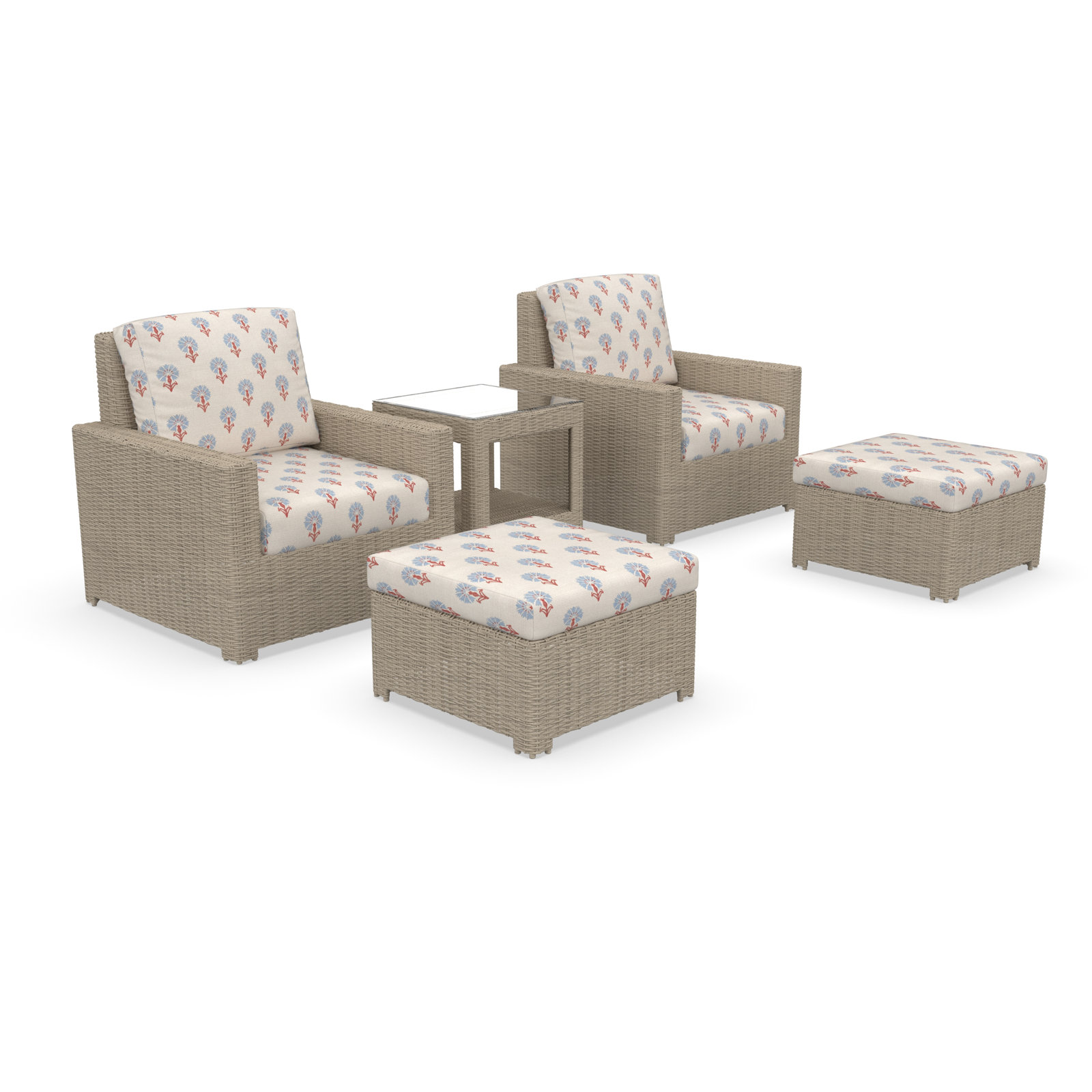 Henri 2-Person Sunbrella® Patio Seating Group, Mira Bluebell