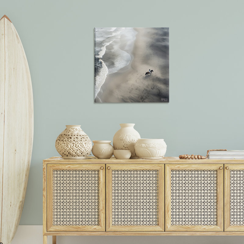 Art mural sur toile, "Vue aérienne de la plage" par RB, H 30 po x l 30 po