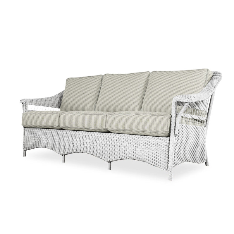 Nantucket Outdoor 3 - Seat Patio Sofa, Colorwave Mist, White