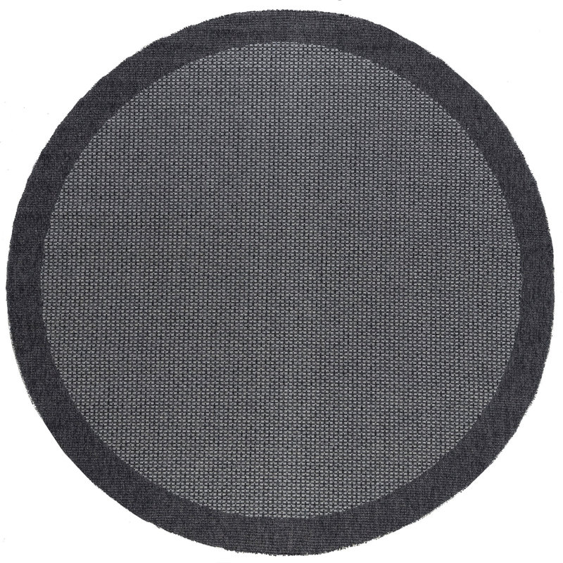 Tapis noir Ahders, Rond 5 pi 1 po