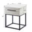Table de rangement Celestial, blanche Base en métal. Tiroir spacieux. 17,98 l x 17 P 24 h-1302106914