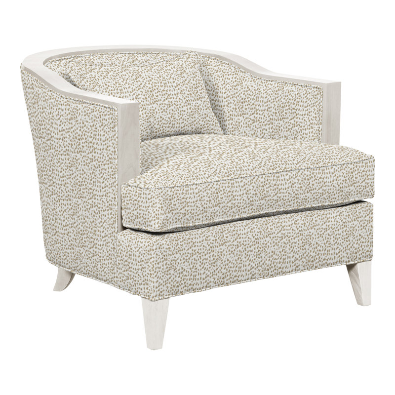 Thom Filicia Home Upholstered Barrel Chair, Casa Blanca, Worthy Snow Polyester Blend
