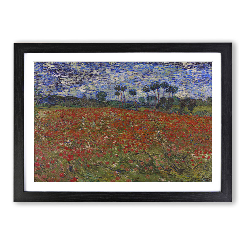 Poppy Field by Vincent Van Gogh - Framed Print, Black Framed, 48cm H x 65cm W x 2cm D